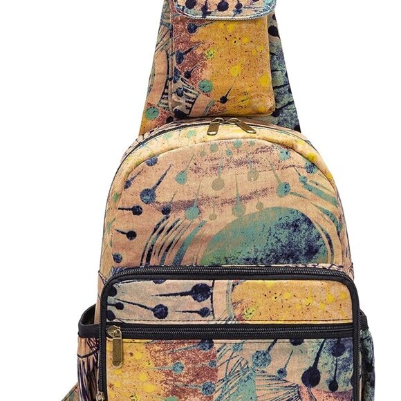 Women Canvas Sling Bag Small Boho Crossbody Purse Large Capacity Travel main image 9